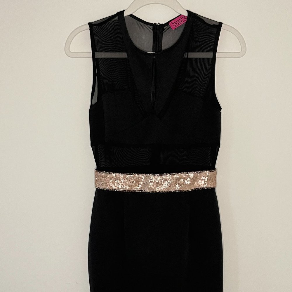 Boohoo black Cocktail Dress sequin accent